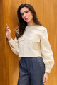 CAMISA C617/26 M/L CON BOLSILLO EN DELANTERO Y VOLADOS EN CUELLO Blanco
