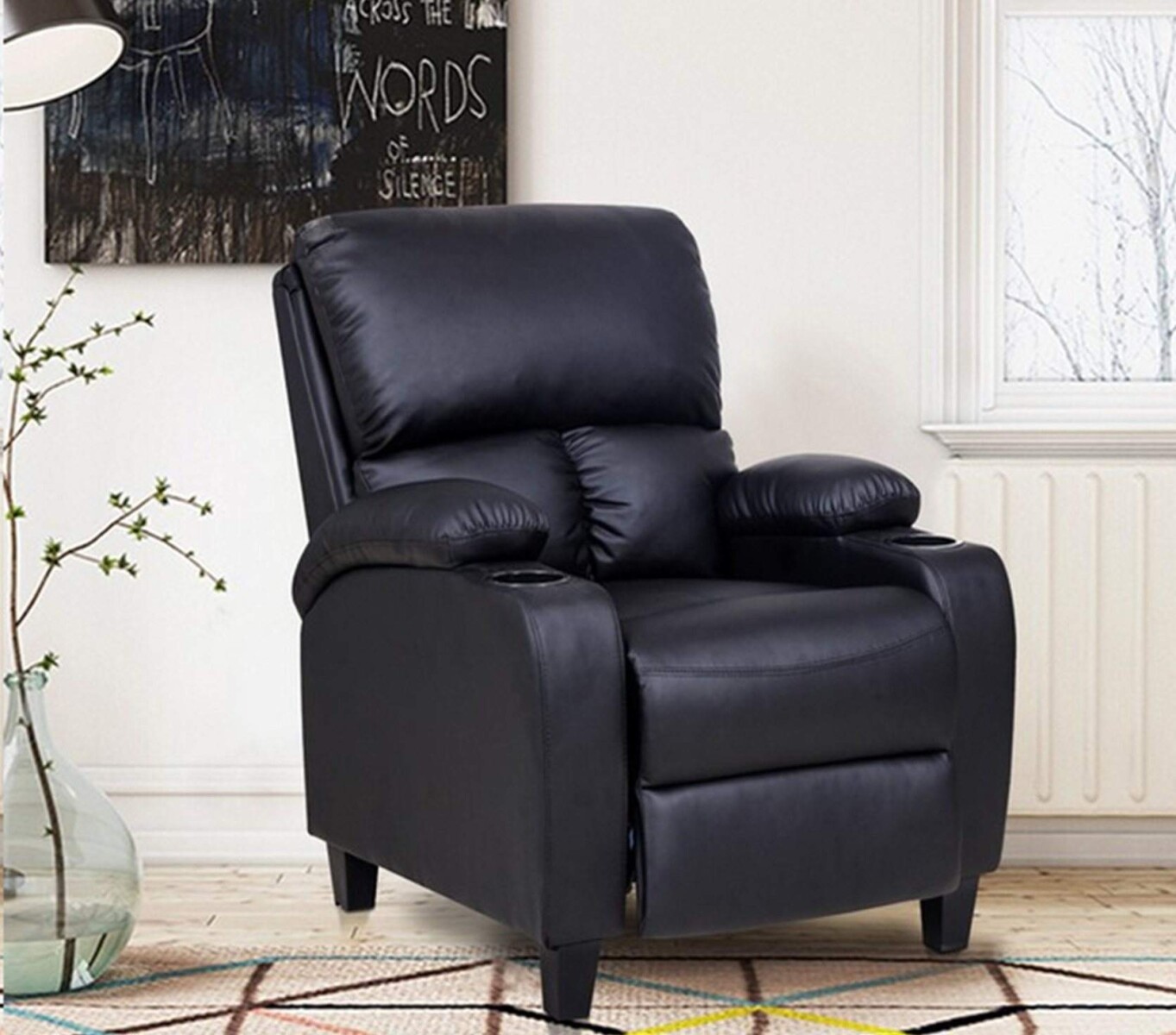 POLTRONA RECLINABLE 1 CUERPO NEGRO L6201A 