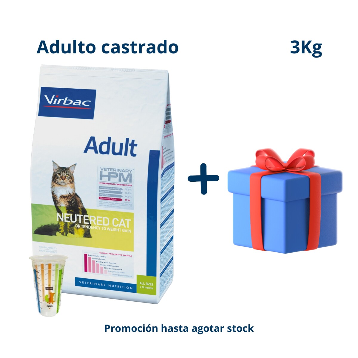 Hpm Gato Adulto Castrado 3 Kg 