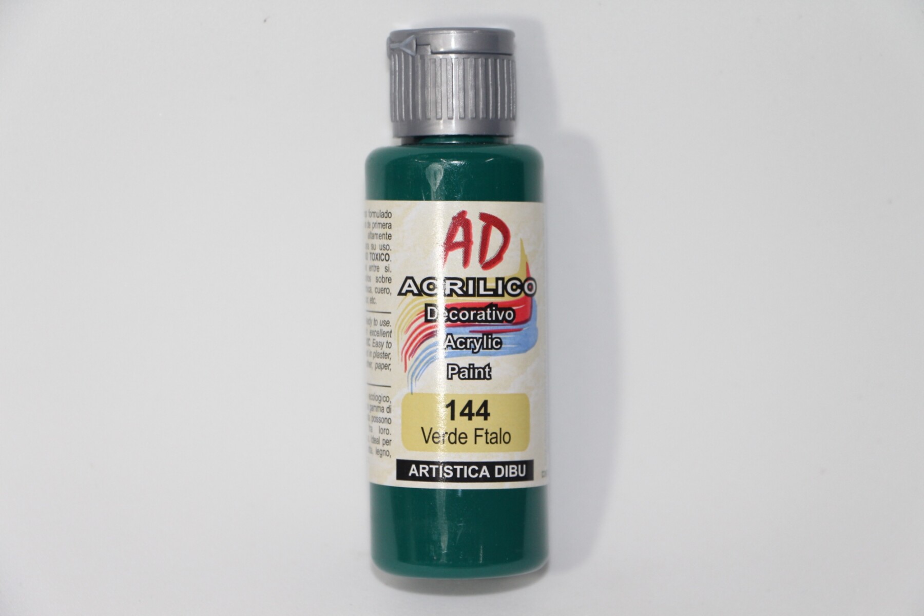 PINTURA ACRILICA ARTISTICA DIBU 60 ML. DIFERENTES COLORES - COLOR VERDE FTALO 144 