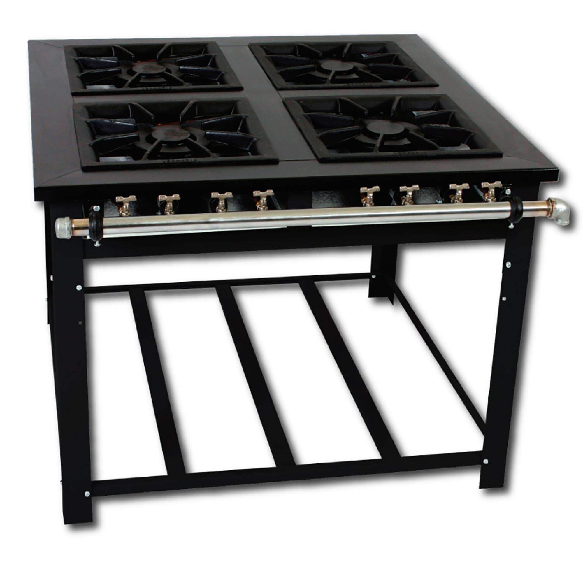 Anafe c/base y coneccion a horno 4 hornalla doble fuego — Basan