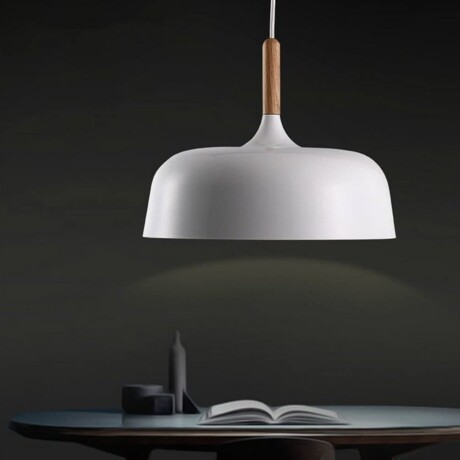 Campana de aluminio y terminación con madera Blanca