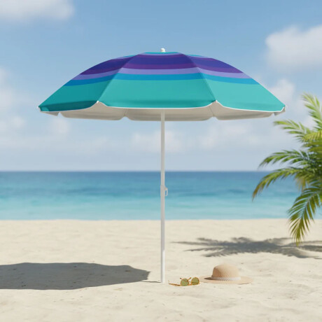 Sombrilla Playa Fashion MOR 1,80 M FPS 70 Protección UV Lila/celeste