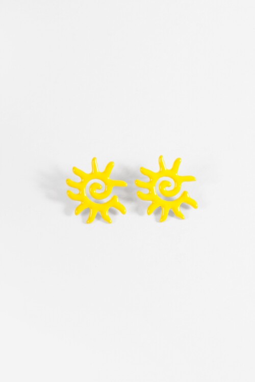 Caravanas sol espiral amarillo