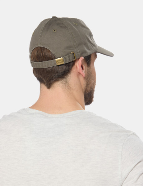 GORRO VISER DE LONA CON PARCHE DE GOMA Verde