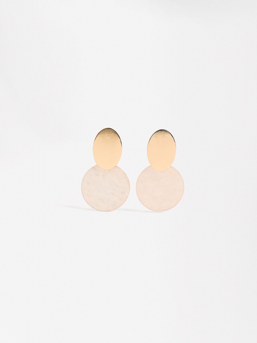 Pendientes De Círculo Esmaltado beige