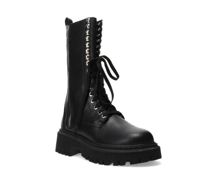 Bota MAWLA caña alta acordonada Black