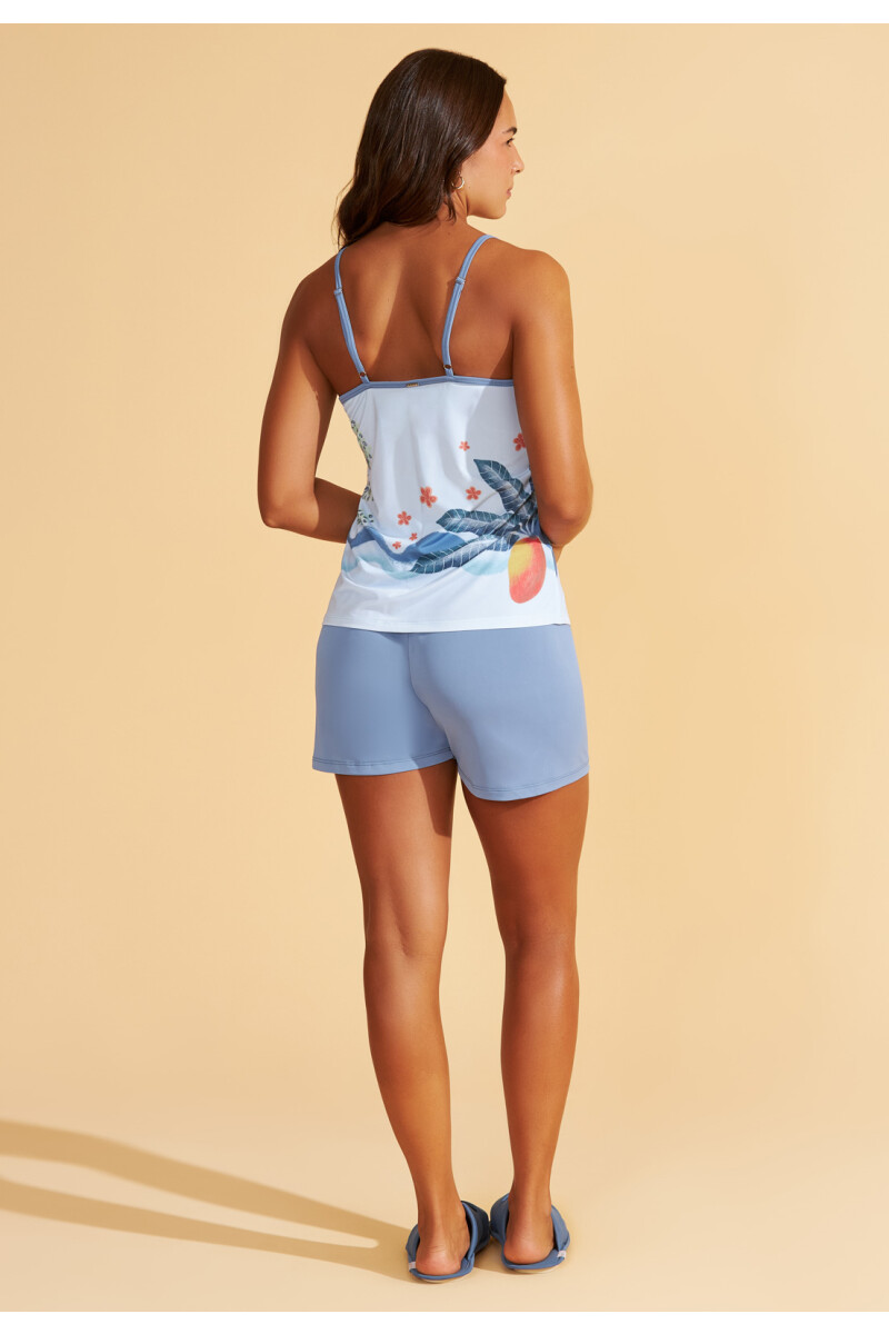 SHORT DOLL CON PUNTILLA EST.MANGA C/AZUL-21355