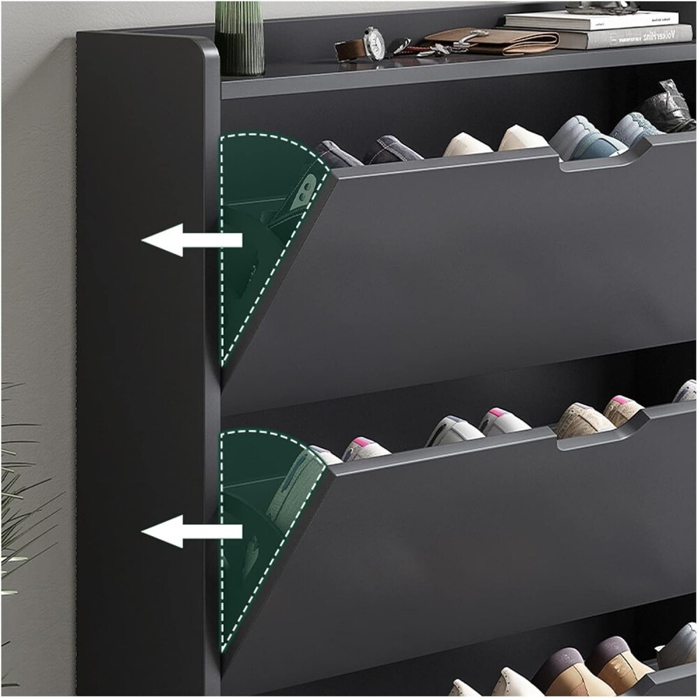 Zapatero Organizador Vertical De 3 Estantes Negro