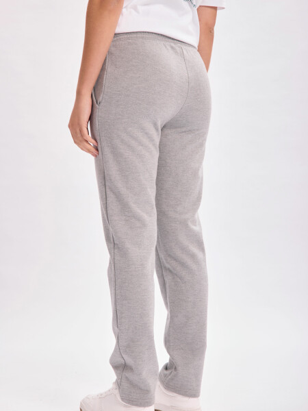 Pantalón deportivo recto Gris Melange Claro