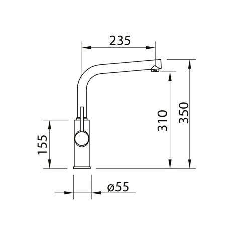 GRIFERIA DE MESADA COCINA MONOCOMANDO CROMO 2 SALIDAS COMBINADAS PARA FILTRO CLEVER 000