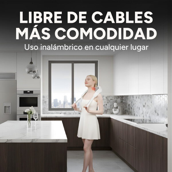 Masajeador Cervical Cuello Espalda Hombros 3 Modos 2 Niveles Color Blanco