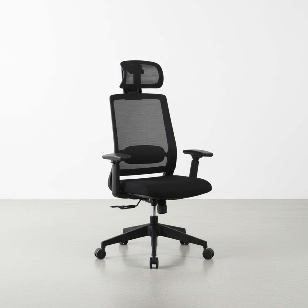 SILLA DE OFICINA MALLA-Y-METAL NEGRO 2788F-1M