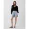 LINEN PULL ON SHORT SHIRTING BLUE