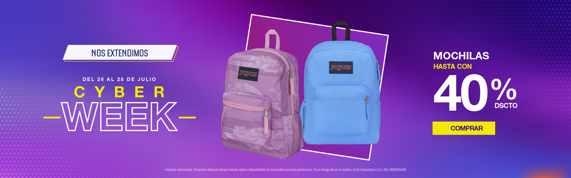 Cyber Wow Extensión - Mochilas hasta 40%off