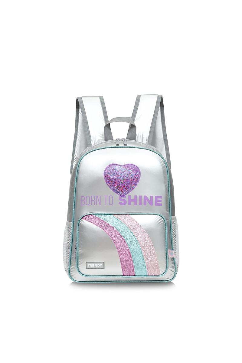 Mochila metalizada Plateado