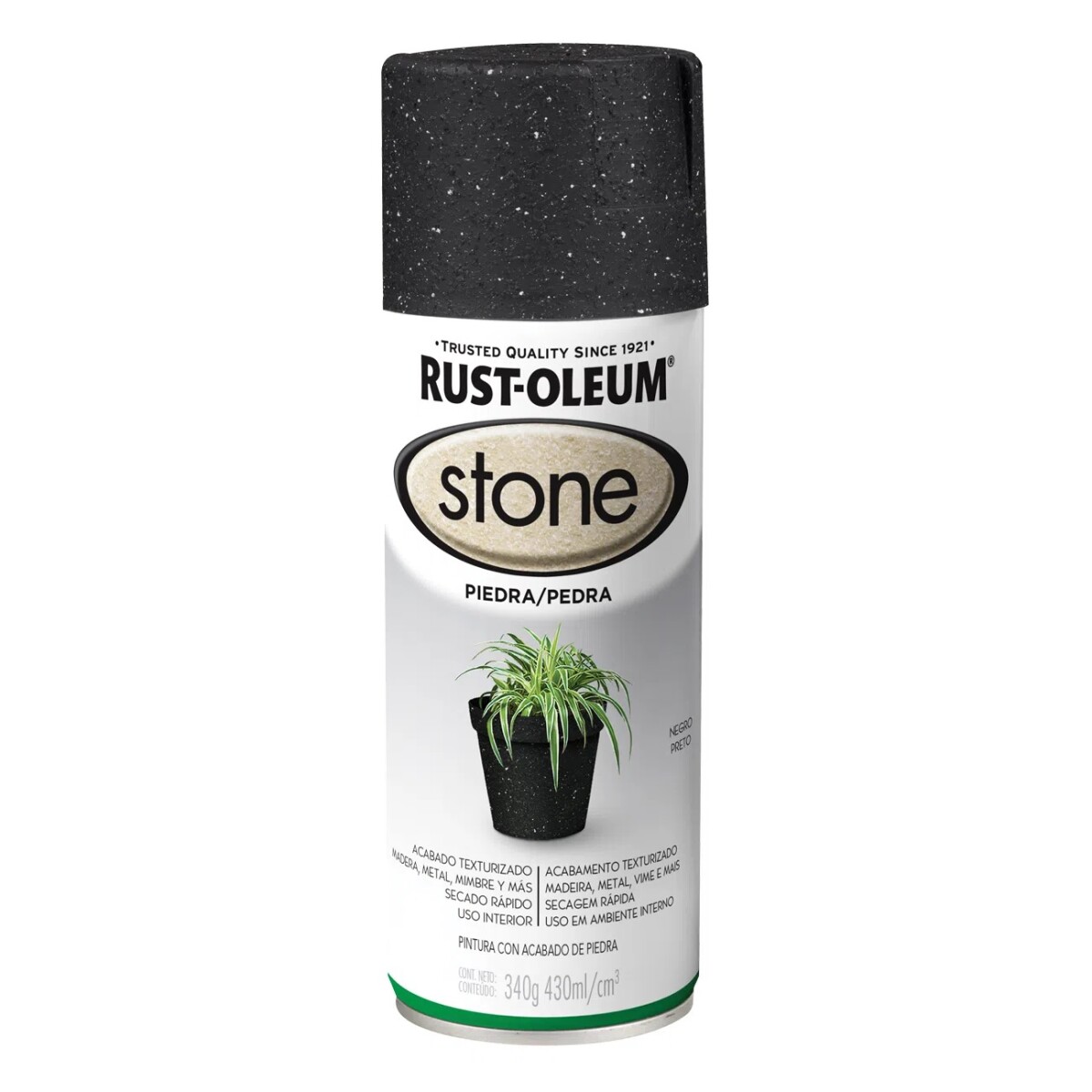 Esmalte Aerosol Efecto Piedra - Negro 340Gr Rust Oleum 