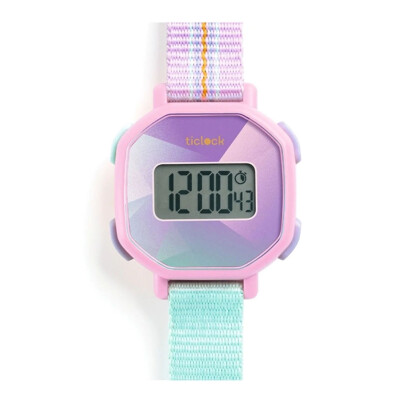 Reloj digital Prisma púrpura Ticlock Djeco Reloj digital Prisma púrpura Ticlock Djeco