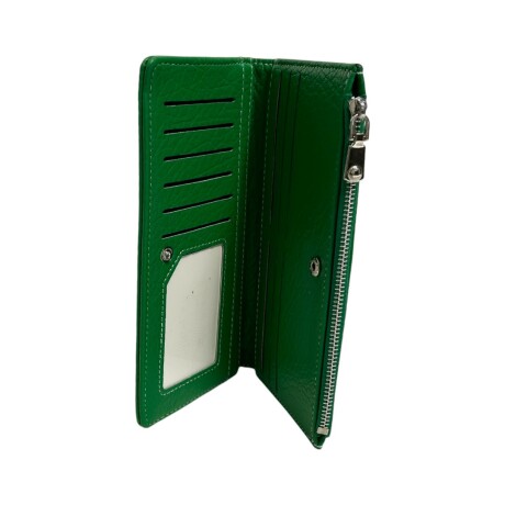 Billetera de dama Larga con costuras Verde