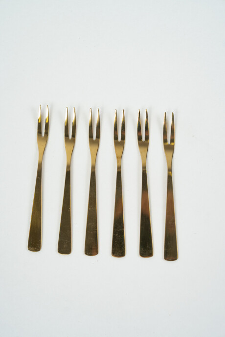 Tenedor Para Fruta Asher, Set 6 Un. Dorado Color Unico