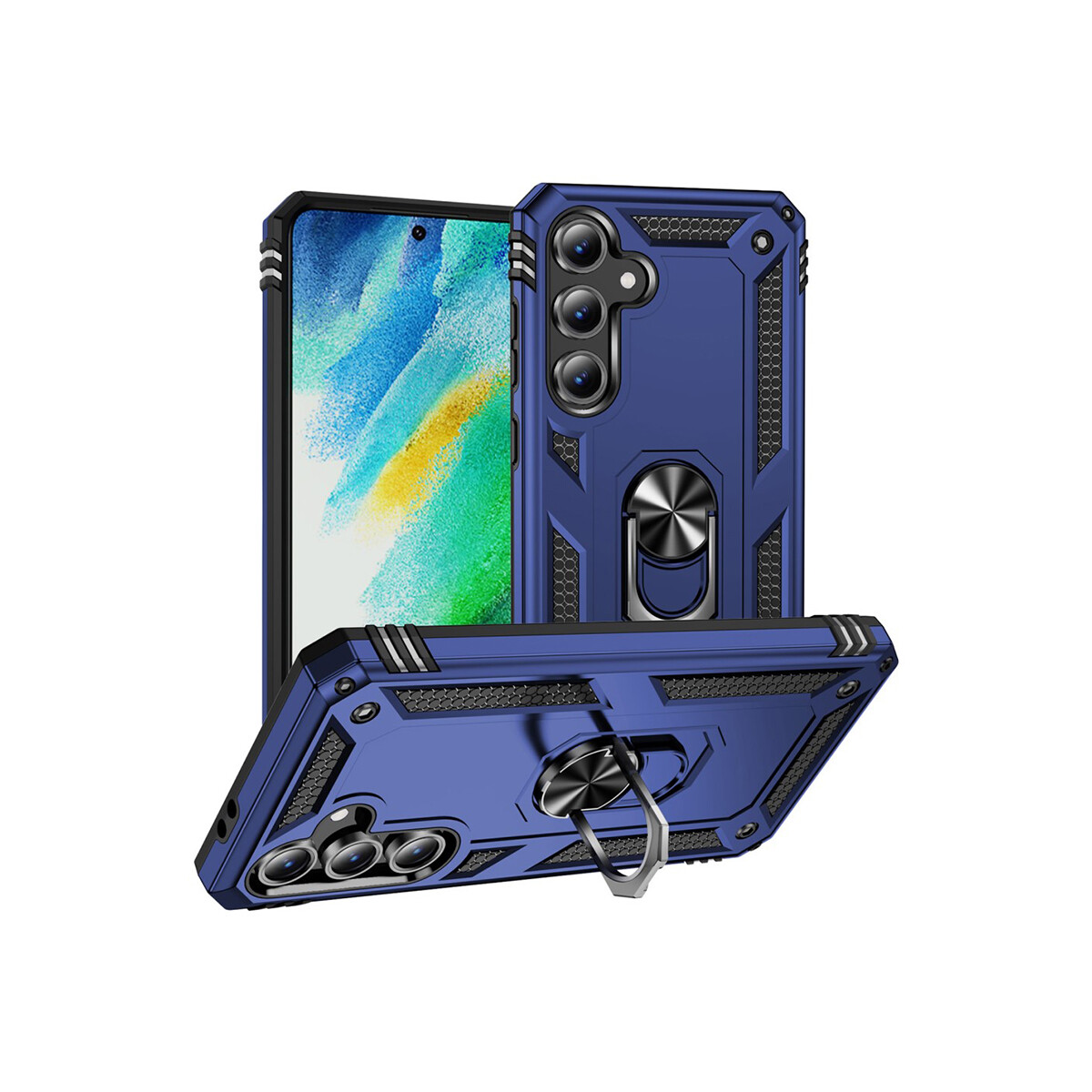 Protector para Samsung Galaxy S24 FE con anillo azul 