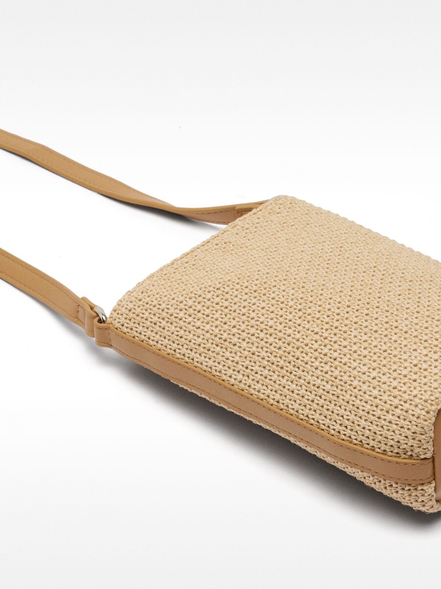 Bolso Para Móvil Efecto Rafia beige