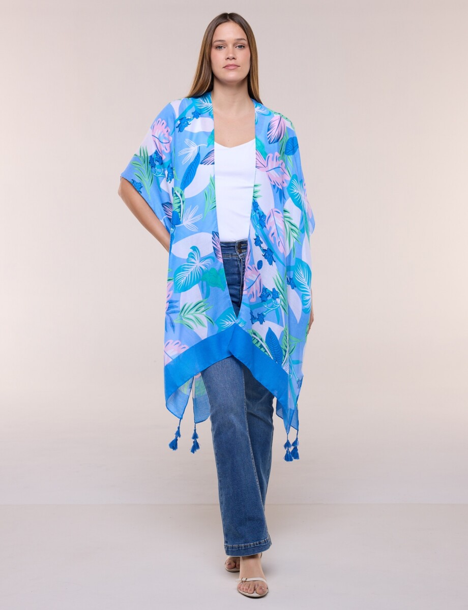 Kimono Floral - Azul/multi 