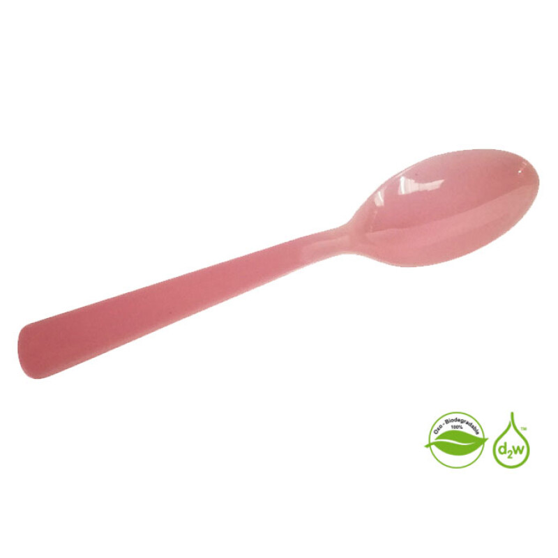 Cuchara Biodegradable x10 Unidades Rosado