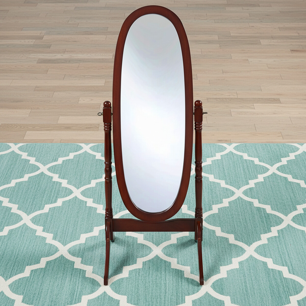 Espejo Victorian de pie ovalado - Marrón oscuro 