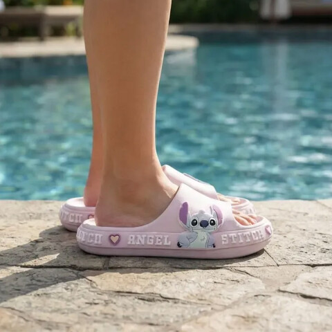 Chinelas Rosa Infantil Stitch Talle 26 - 31 U
