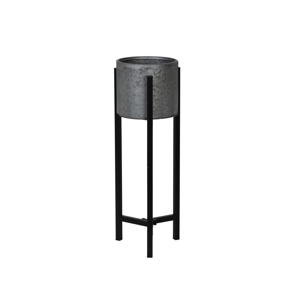 MACETA CON SOPORTE METAL GRIS BAKSI