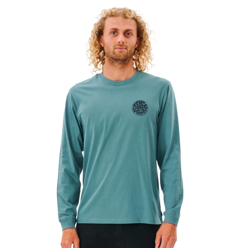 Remera MC Rip Curl Wetsuit Icon L/S Tee - Celeste Remera MC Rip Curl Wetsuit Icon L/S Tee - Celeste