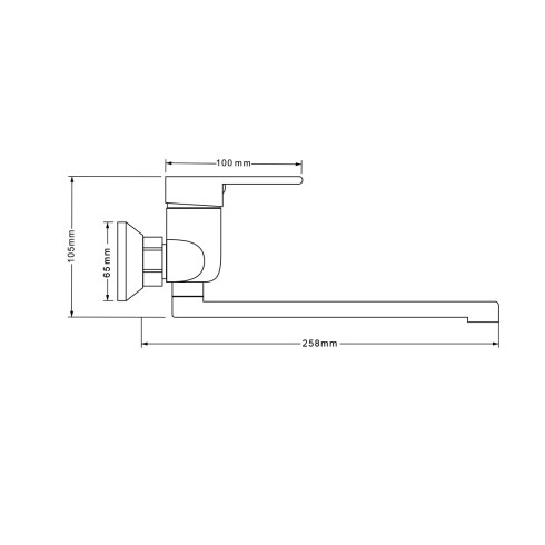 Griferia Cocina Pared Monocomando Negro Mate 000
