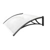 Alero Policarbonato Transparente Y Soporte Negro 1.2 X 1.0 M Blanco
