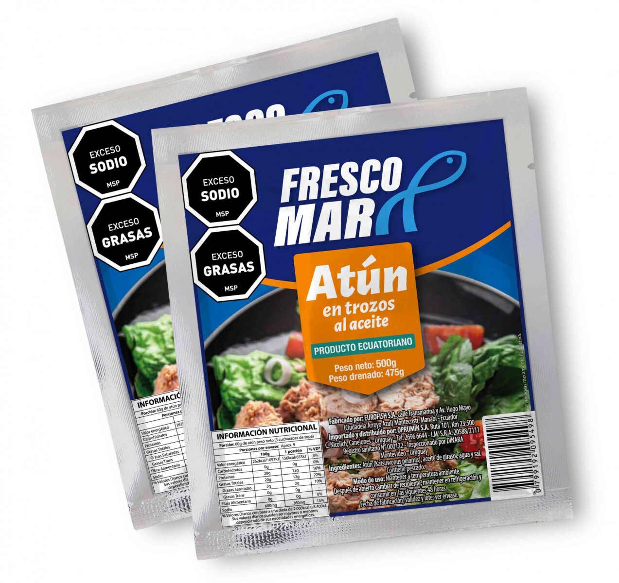 ATUN TROZOS FRESCOMAR SACH 500G ACEITE 