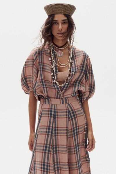 CAMISA BUBBLE LINEN Rosa