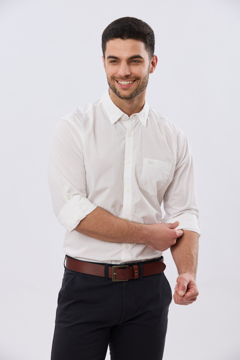 CAMISA LISA DE ALGODÓN Blanco