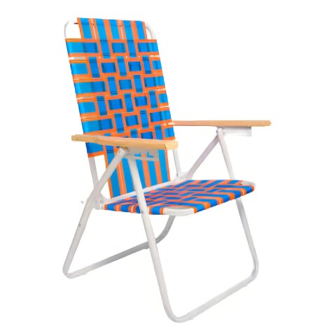 Reposera Playa Acero Epoxi Con Cinta Reforzada Azul y Naranja Reposera Playa Acero Epoxi Con Cinta Reforzada Azul Y Naranja