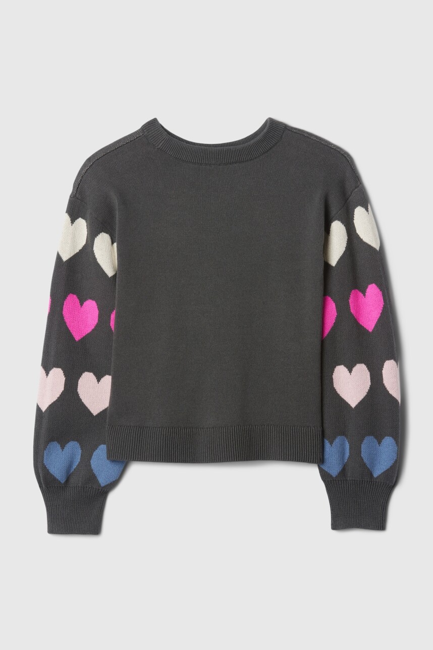 Buzo Intarsia Niña Multi Hearts Grey