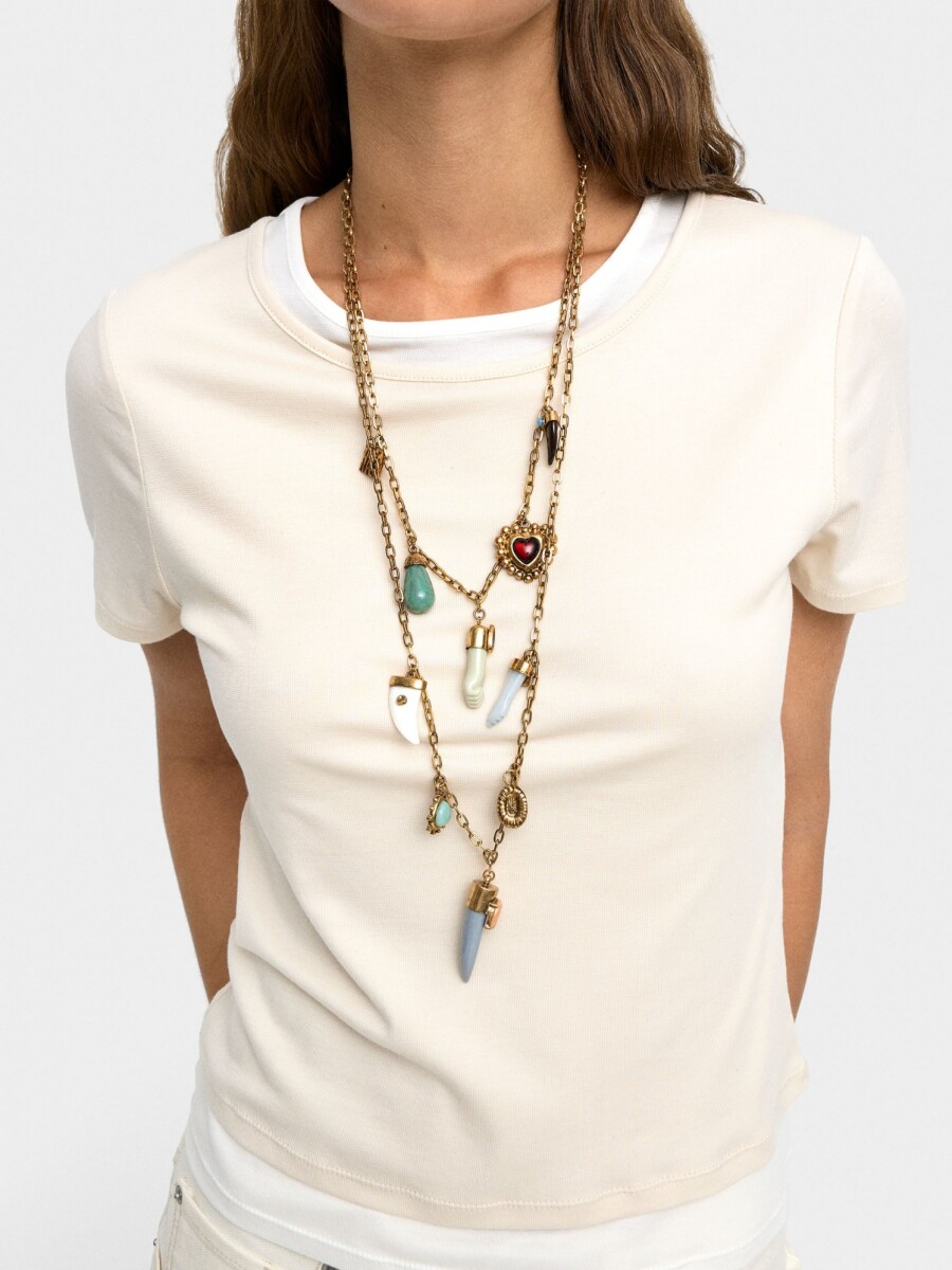 Set De Collares Con Colgantes De Piedras multicolor