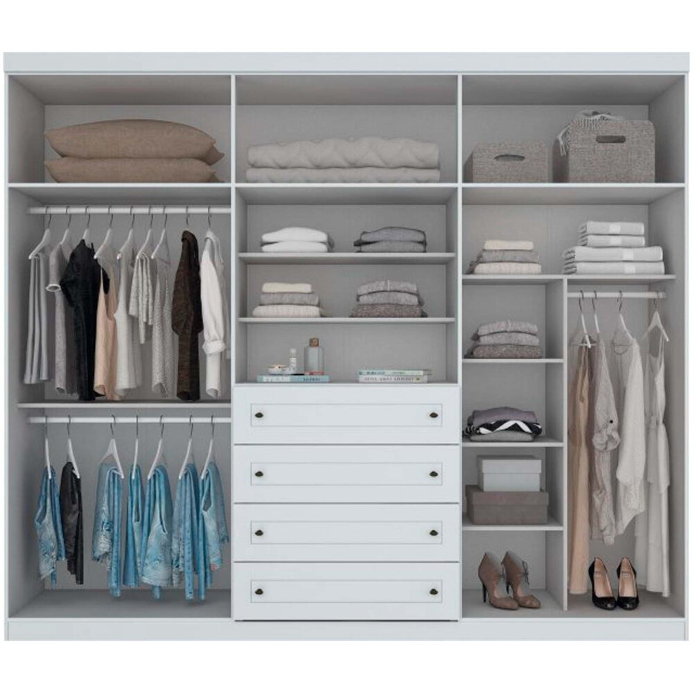 PLACARD ROPERO 6 PUERTAS MDF-Y-MDP BLANCO AMERICANO