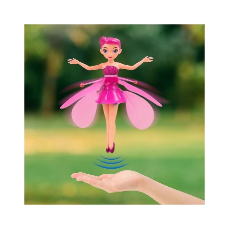 HADA PRINCESA VOLADORA DE JUGUETE CON SENSOR AUTOMÁTICO FUCSIA
