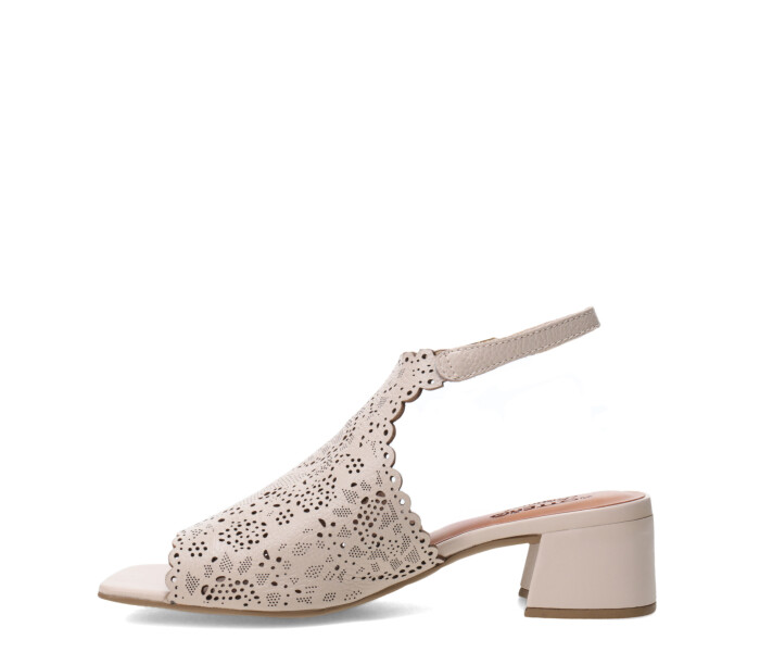 Sandalias de Mujer Bottero Cuero Calado Beige