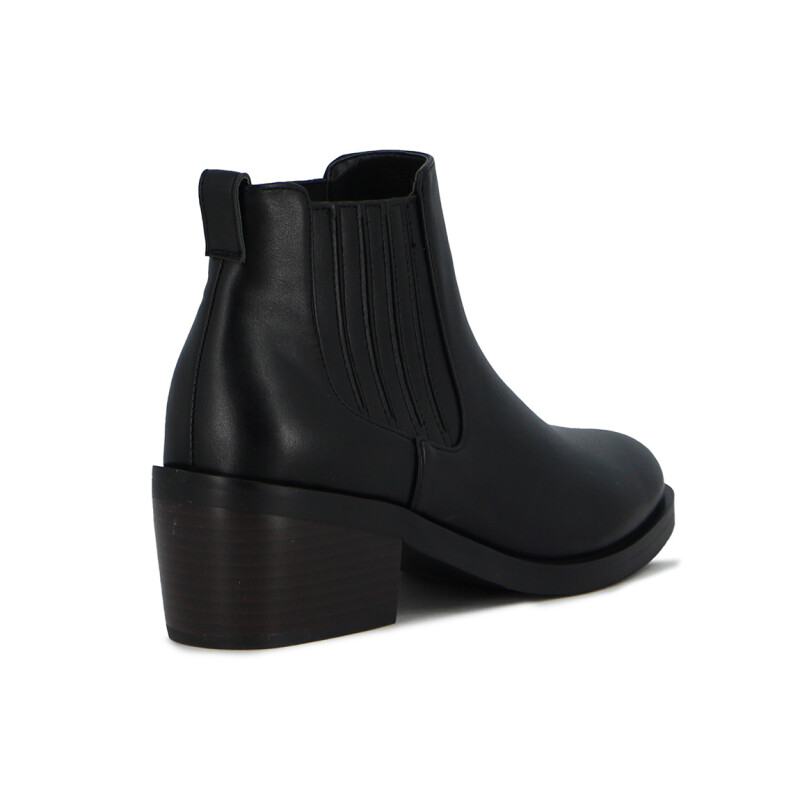 Darkness Bota Dama Caña Media Con Elastico Y Taco Bajo - Negro Negro