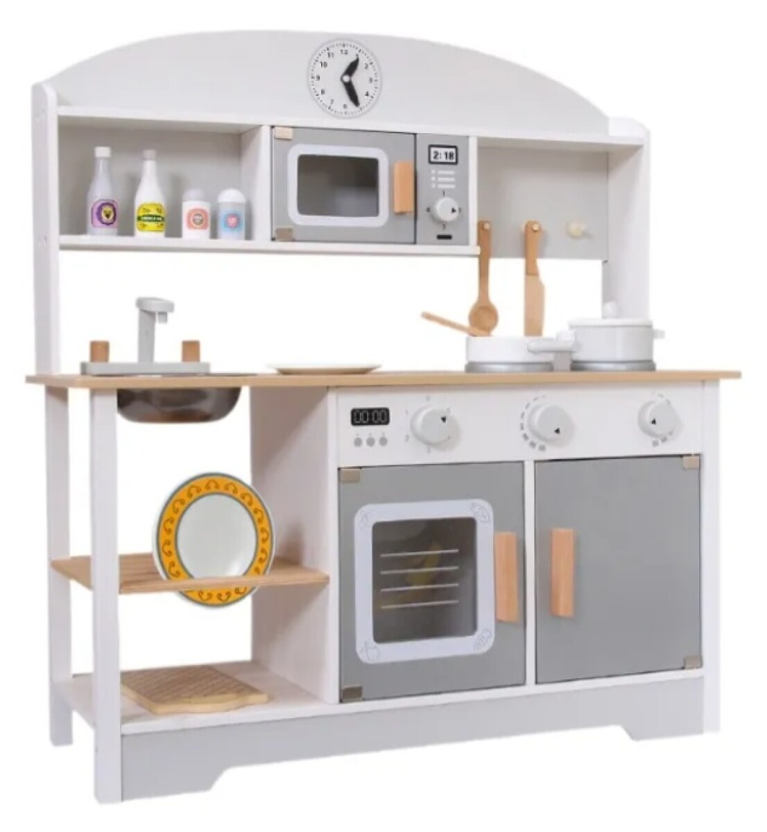 Cocina De Madera Didáctica Con Accesorios Infantil - Multicolor 