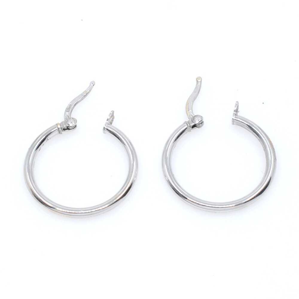 Aros finos en oro 18k blanco de 20mm Aros finos en oro 18k blanco de 20mm