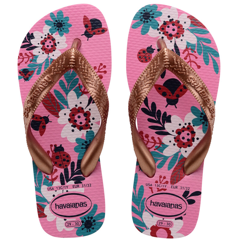 Sandalias Infantiles Havaianas Hav.Kids Flores Rosado - Flores