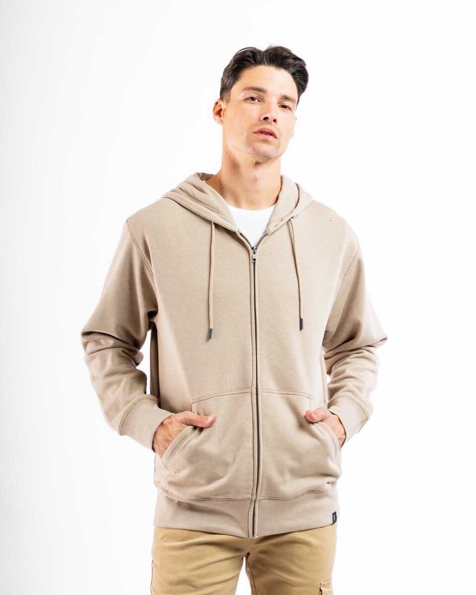 Canguro de Felpa Oversized con Cierre - Tostado 