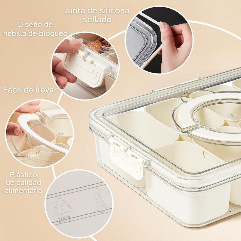 Vianda Caja Organizadora Alimentos Compartimientos Divisor Hermetica Vianda Caja Organizadora Alimentos Compartimientos Divisor Hermetica