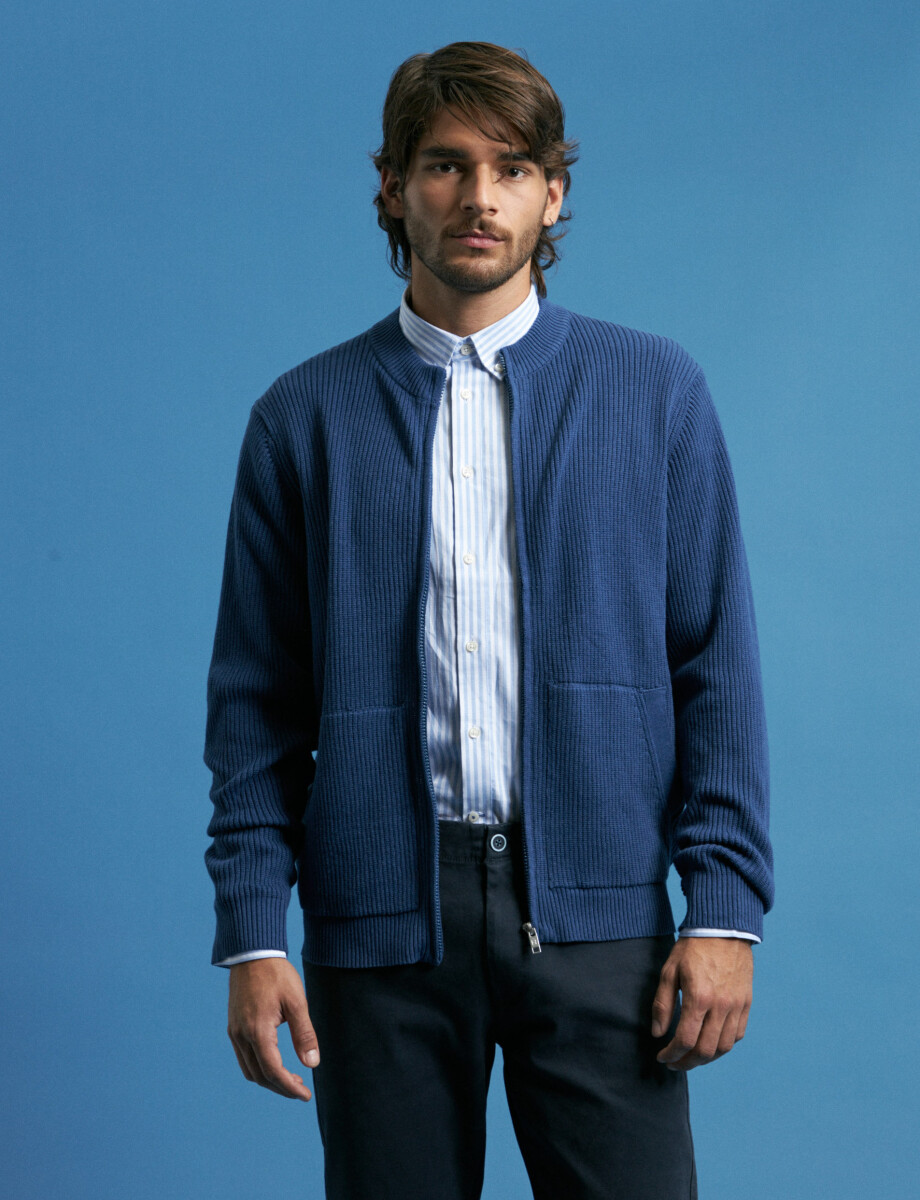 470453 CARDIGAN HARRY Azul Piedra Melange